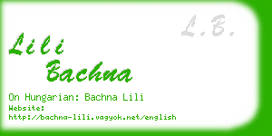 lili bachna business card